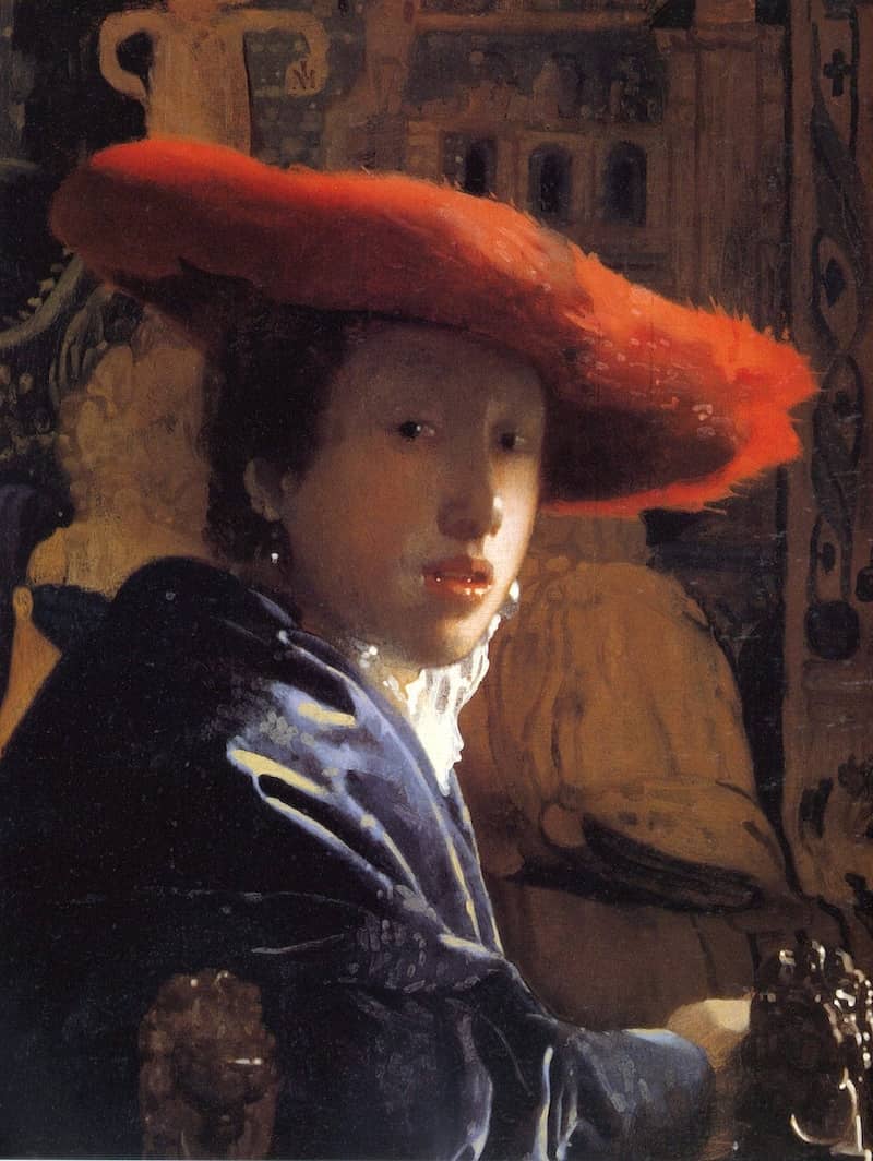 Girl with a Red Hat, 1665 by Johannes Vermeer
