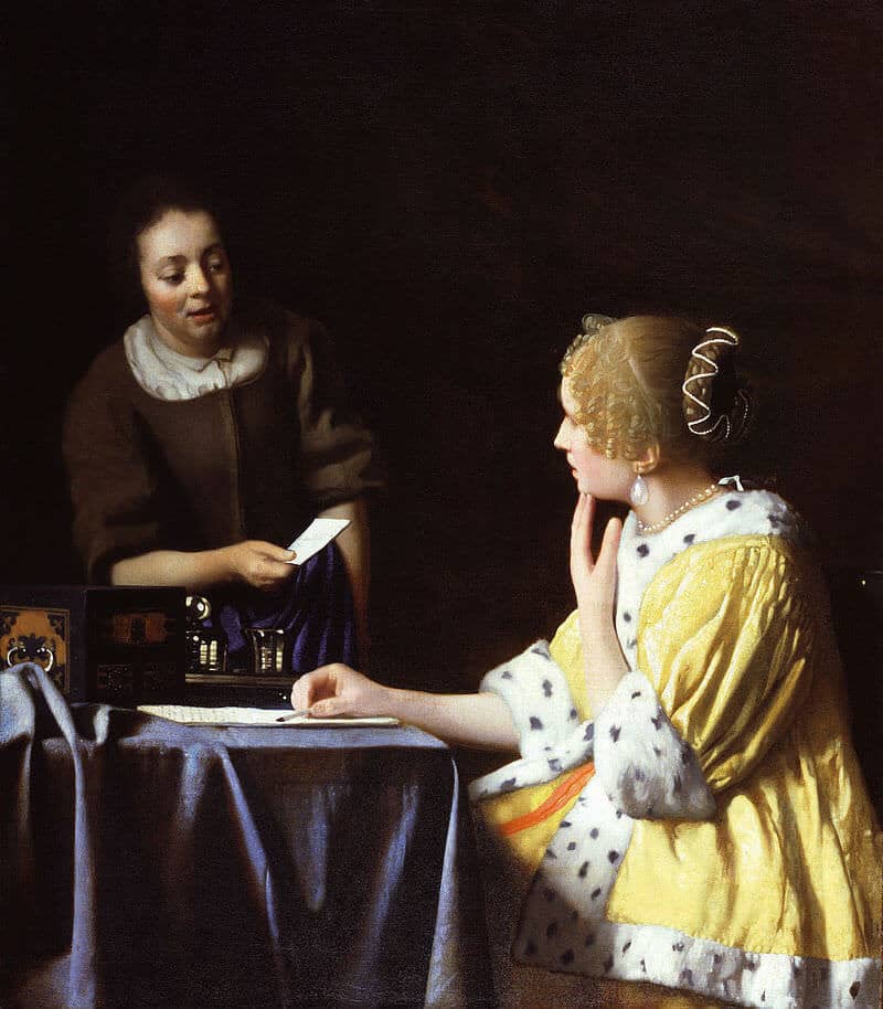 Mistress and Maid, 1667 by Johannes Vermeer