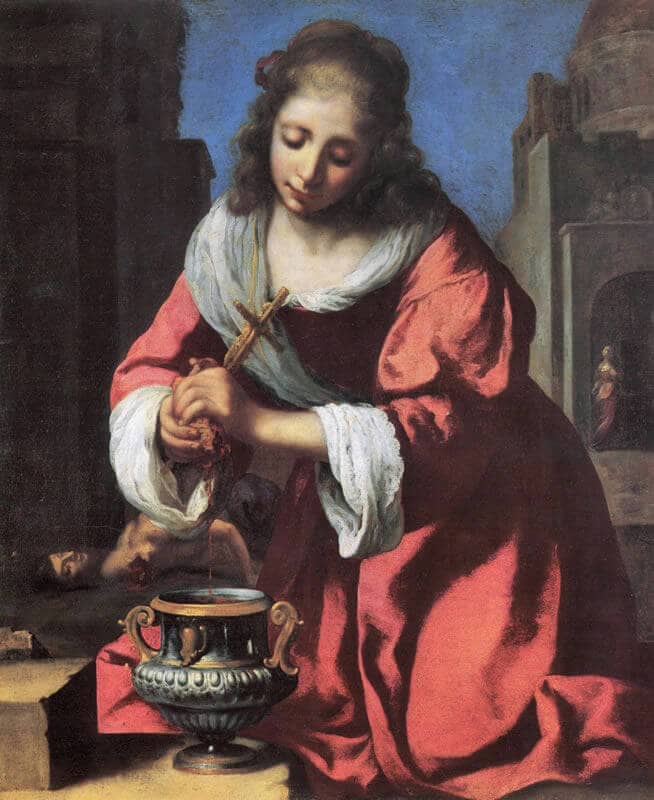 Saint Praxedis, 1655 by Johannes Vermeer