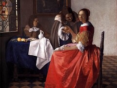 The Girl with the Wine Glass by Johannes Vermeer
